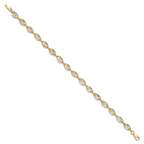 14K w/White Rhodium Polished and D/C Bracelet