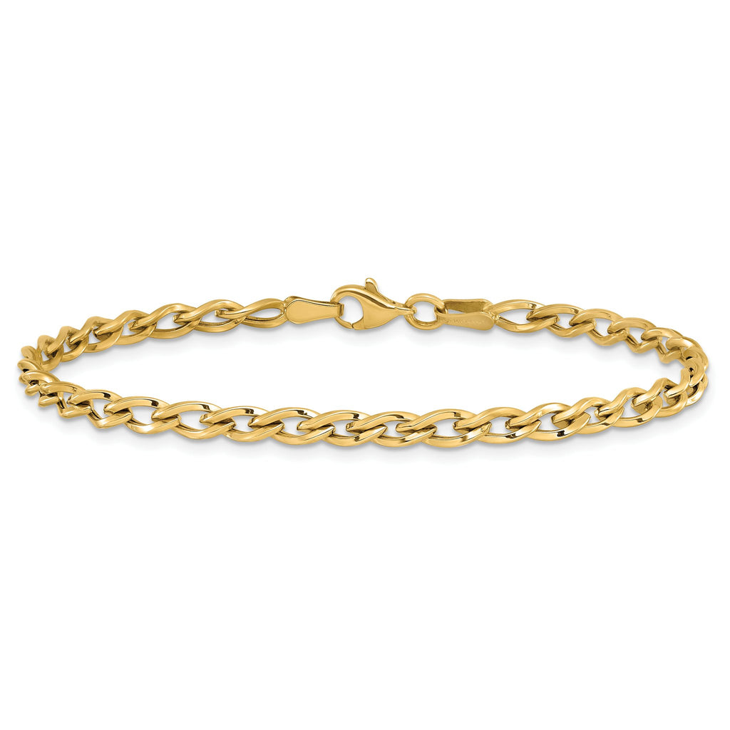Link Bracelet in 14K Yellow Gold, 4mm, 7.5 Inch - Sophia Jewelers