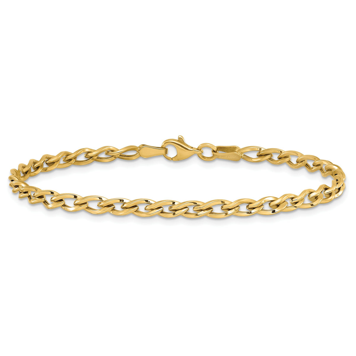 Link Bracelet in 14K Yellow Gold, 4mm, 7.5 Inch - Sophia Jewelers