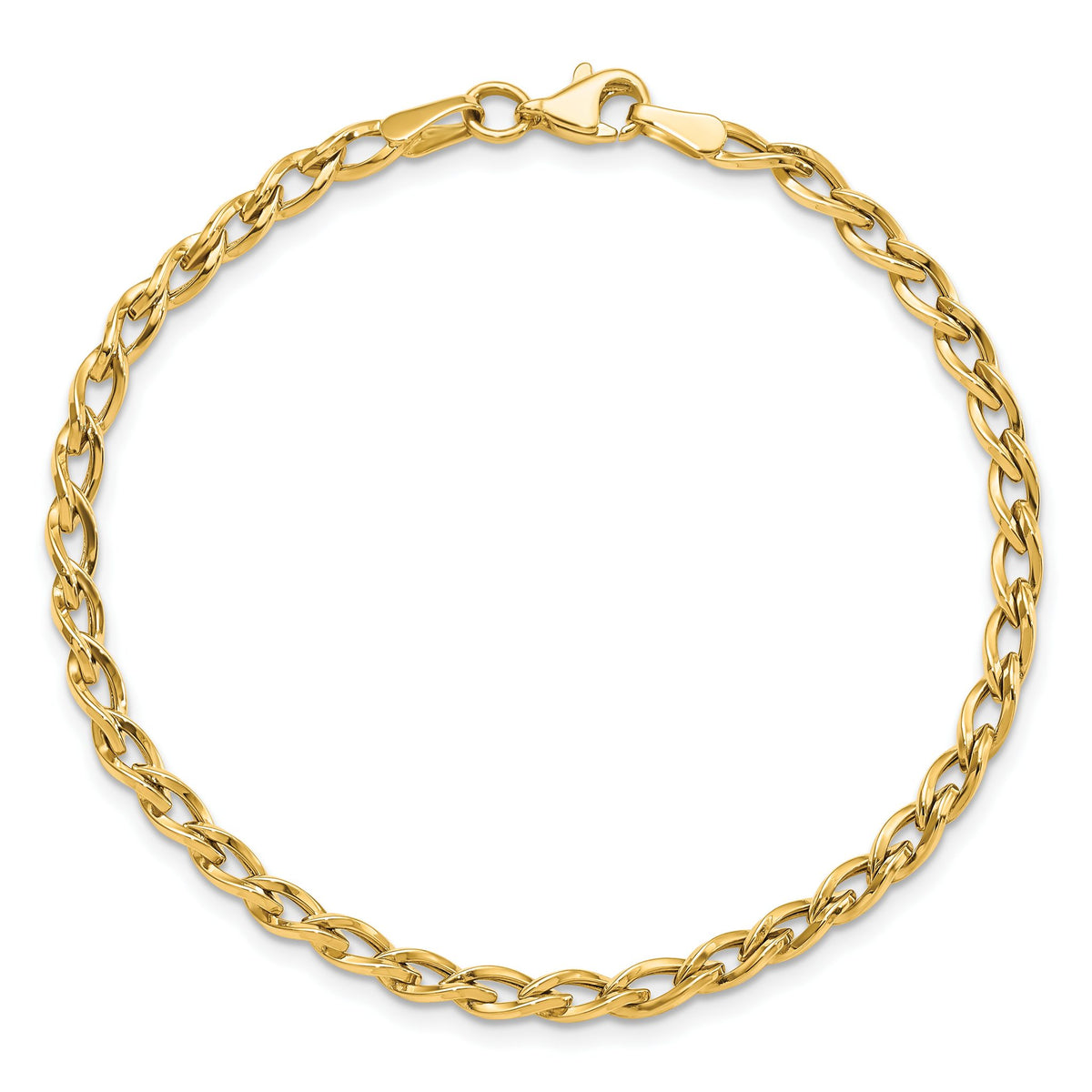 Link Bracelet in 14K Yellow Gold, 4mm, 7.5 Inch - Sophia Jewelers