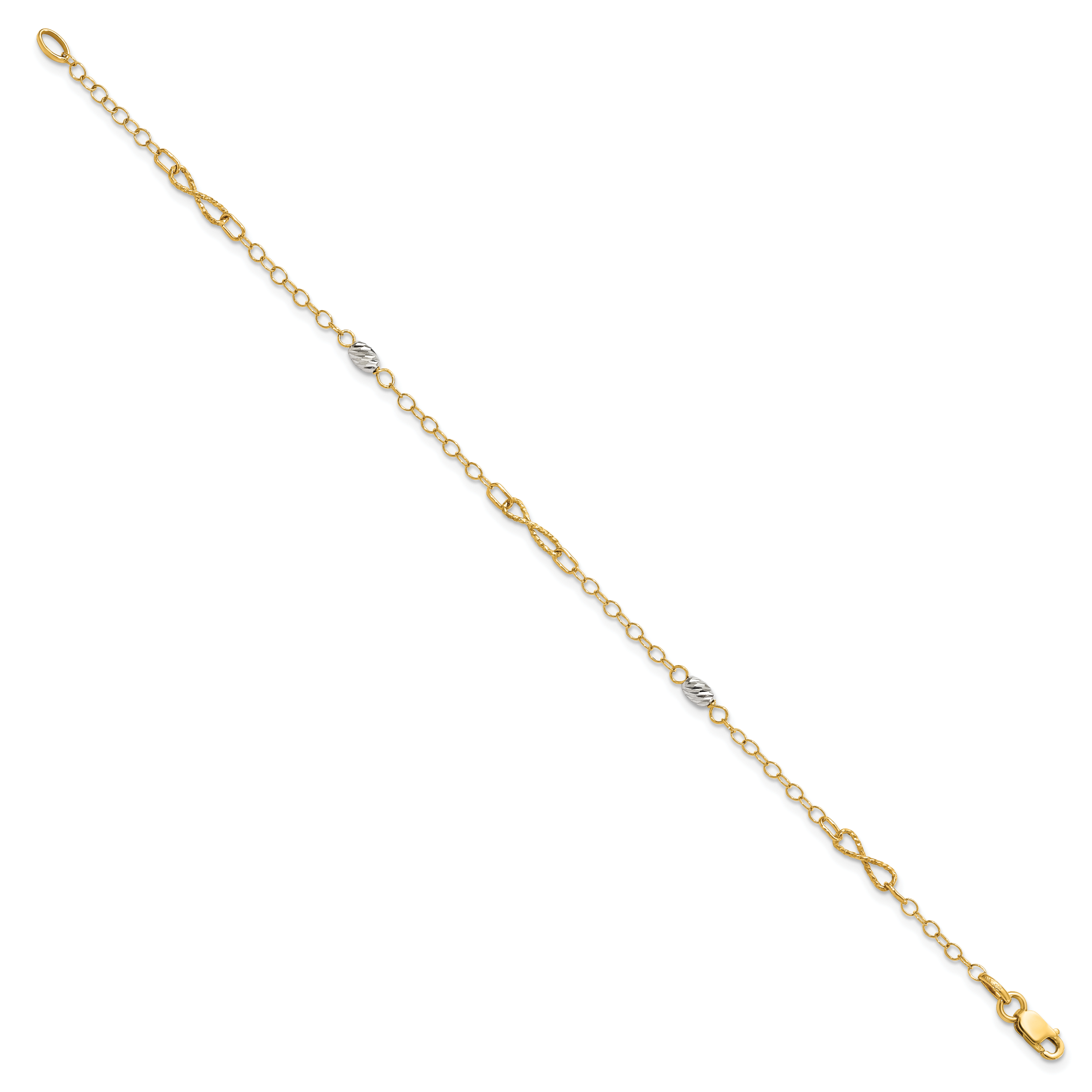 14K Two-tone Polished and D/C Bracelet Secondary image