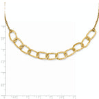 14k Polished and Diamond Cut Link Necklace