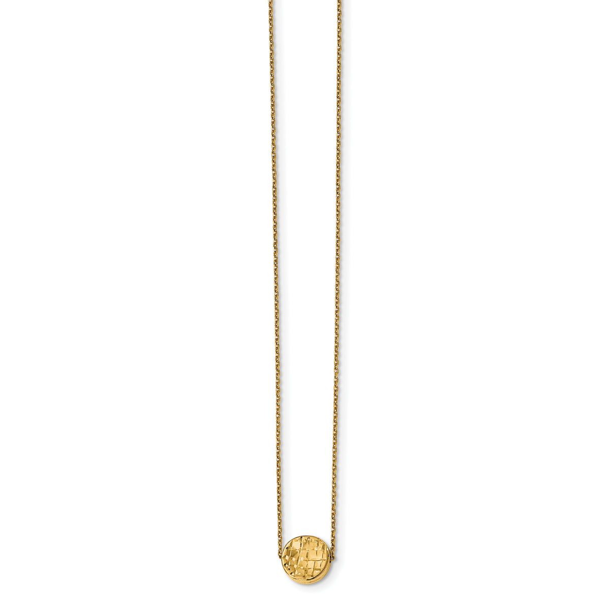 14K Polished D/C Round Necklace