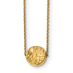 14K Polished D/C Round Necklace