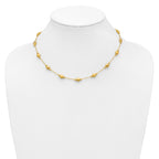 14K D/C Scratch Finish Polished Necklace