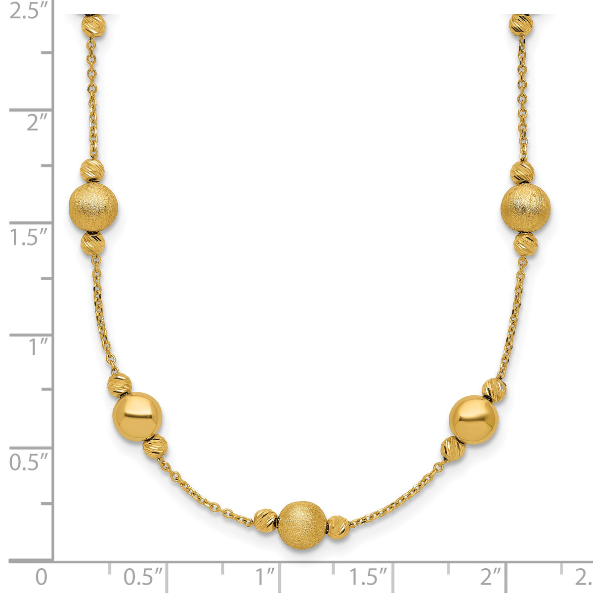 14K D/C Scratch Finish Polished Necklace