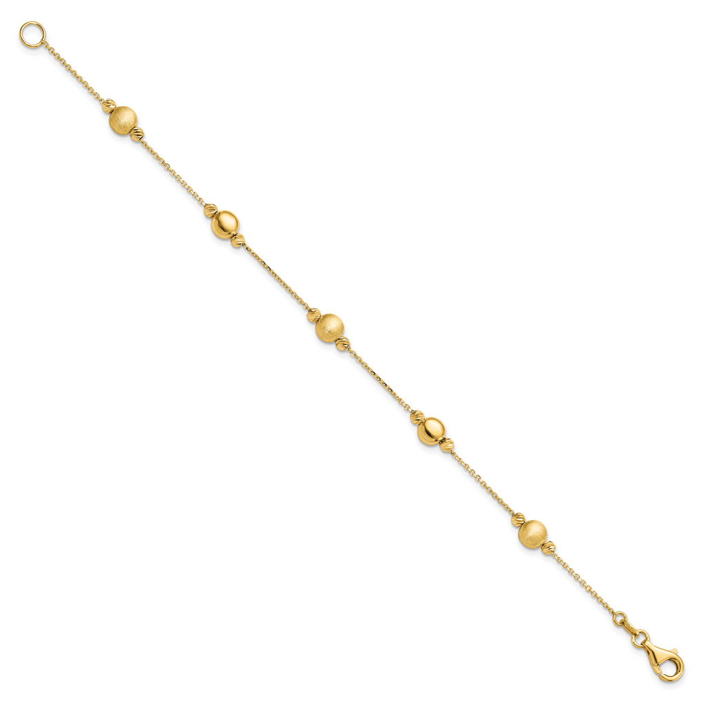 14K D/C Scratch Finish Polished Bracelet
