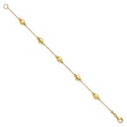 14K D/C Scratch Finish Polished Bracelet