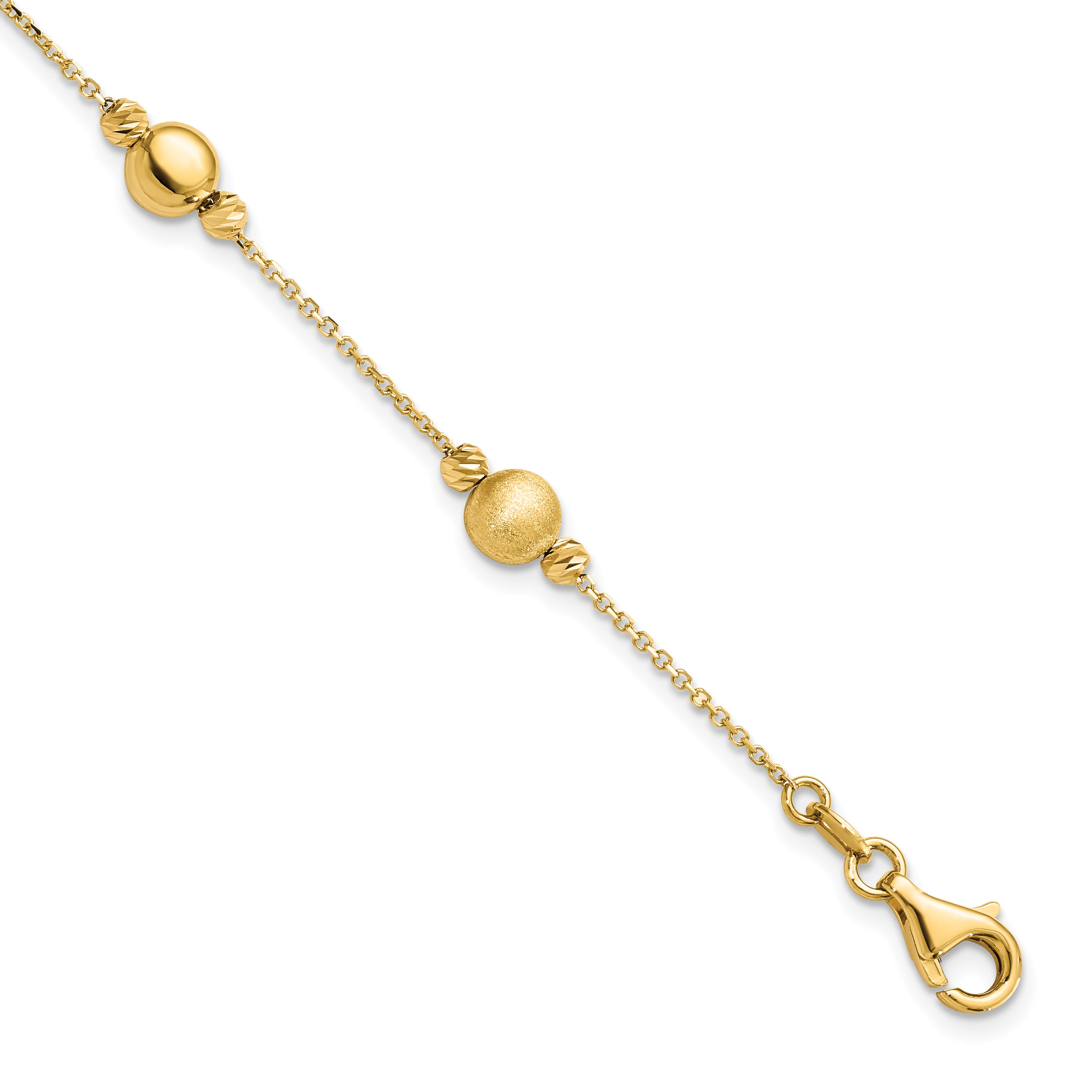 14K D/C Scratch Finish Polished Bracelet Secondary image