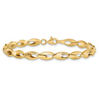 14K Polished and D/C Bracelet