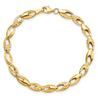 14K Polished and D/C Bracelet