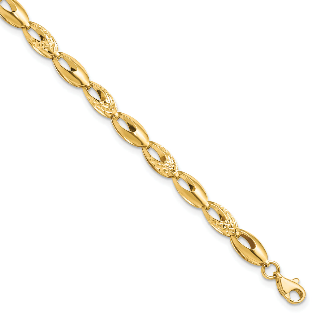 14K Polished and D/C Bracelet
