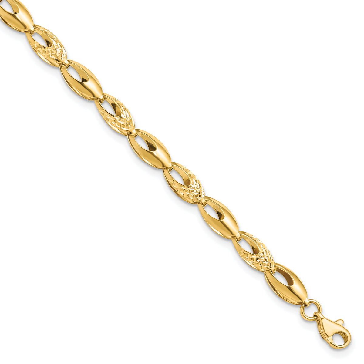 14K Polished and D/C Bracelet