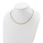 14K Polished and Diamond-cut Fancy Link Necklace