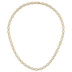 14K Polished and Diamond-cut Fancy Link Necklace