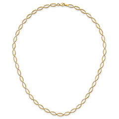 14K Polished and Diamond-cut Fancy Link Necklace