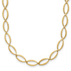14K Polished and Diamond-cut Fancy Link Necklace