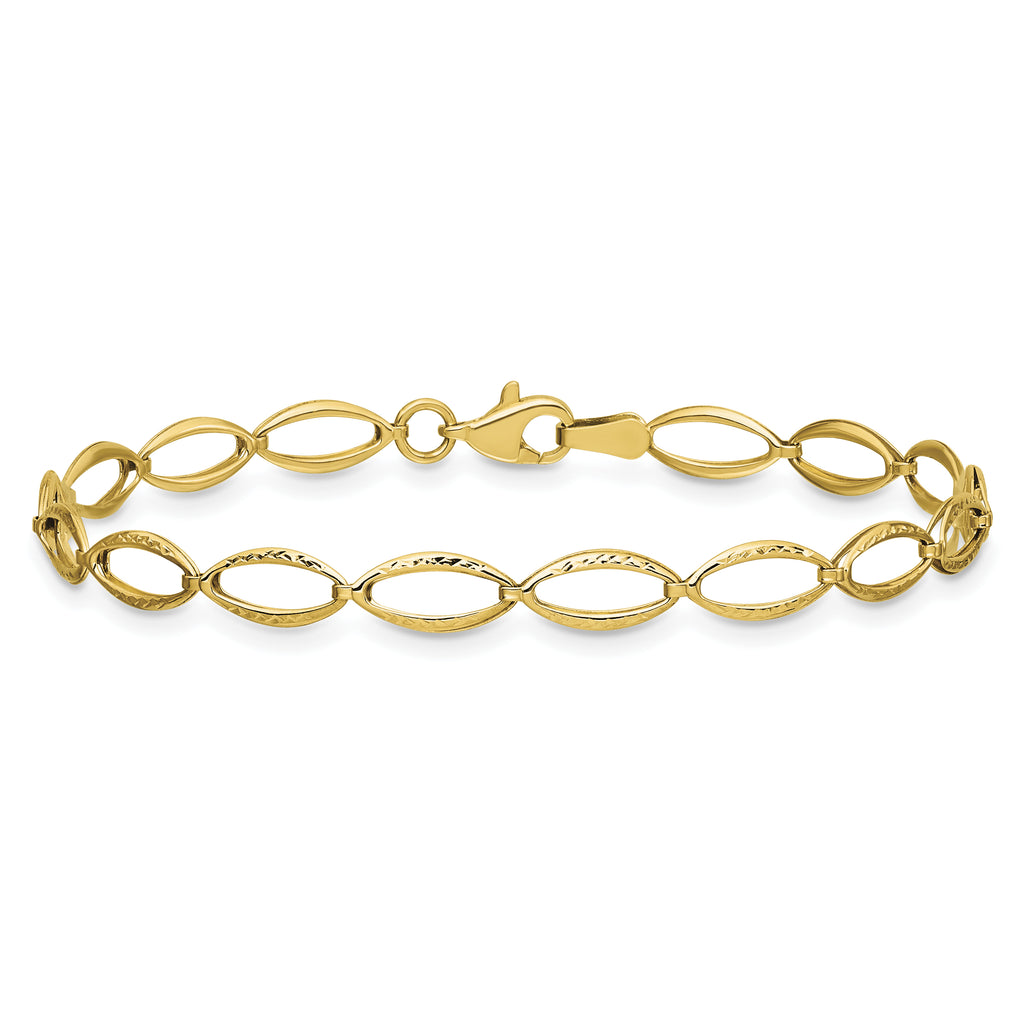 14K Polished and D/C Bracelet