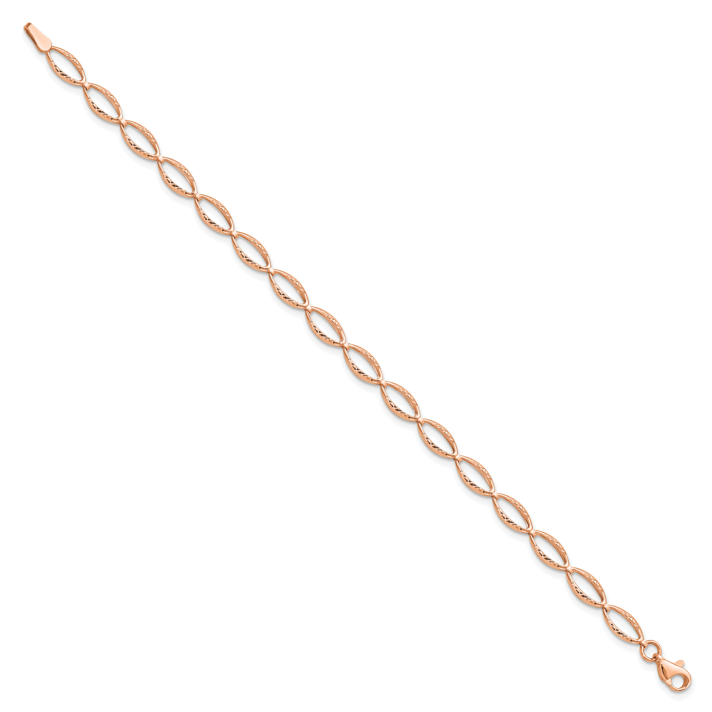 14K Rose Gold Polished and D/C Bracelet Secondary image