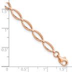 14K Rose Gold Polished and D/C Bracelet