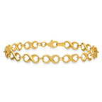 14K Polished Infinity Bracelet