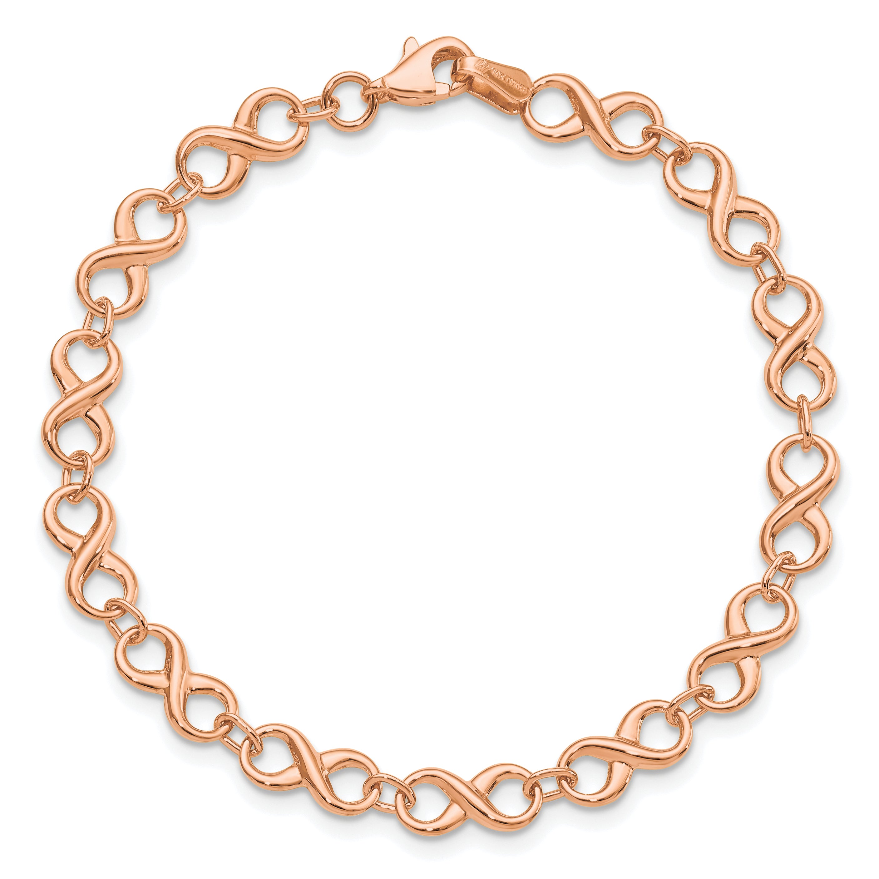14K Rose Gold Polished Infinity Bracelet