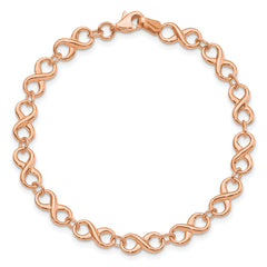 14K Rose Gold Polished Infinity Bracelet