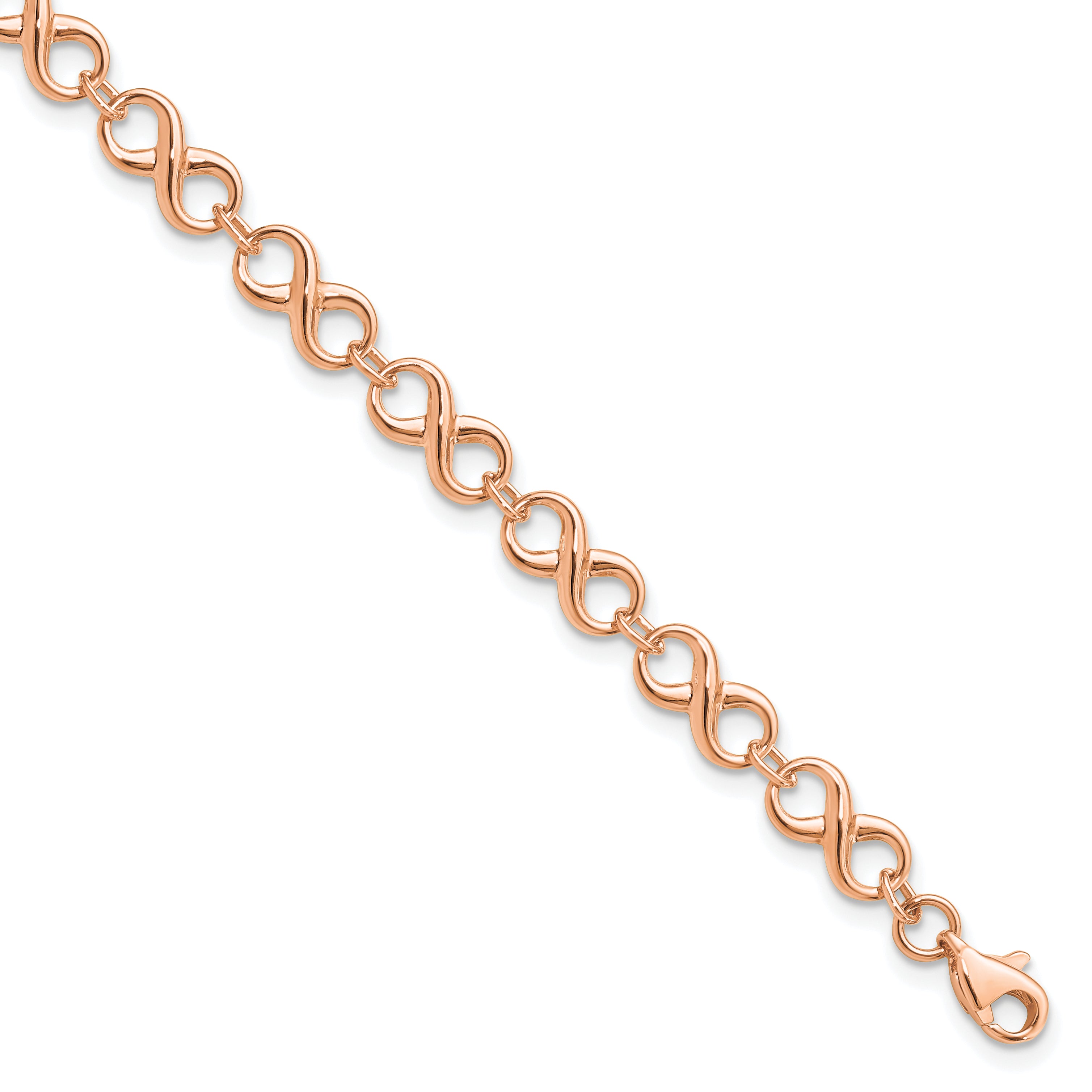 14K Rose Gold Polished Infinity Bracelet