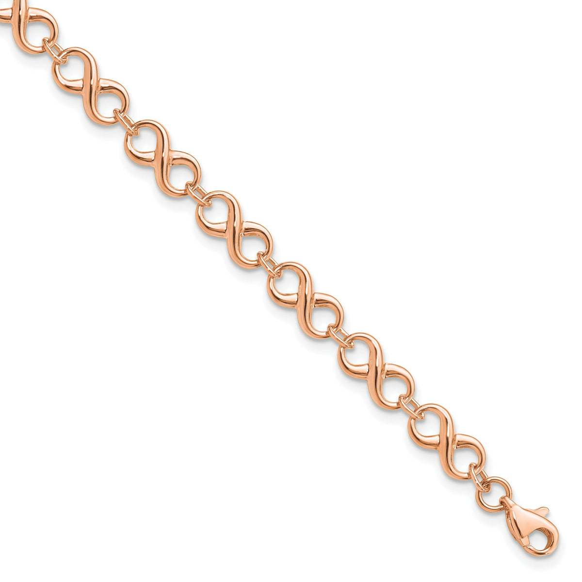 Infinity Link Bracelet in 14K Rose Gold, 5mm, 7 Inch - Sophia Jewelers Main image