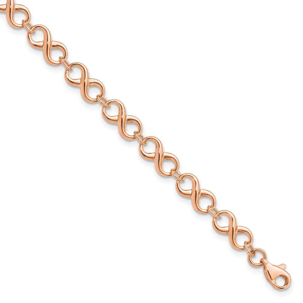 14K Rose Gold Polished Infinity Bracelet