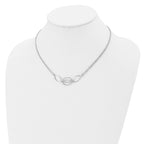 14K White Gold Polished Double Strand Link Necklace