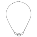14K White Gold Polished Double Strand Link Necklace
