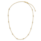 14K Polished CZ Station with 2in ext. Necklace