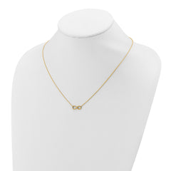 14K Polished Infinity with 2in ext. Necklace