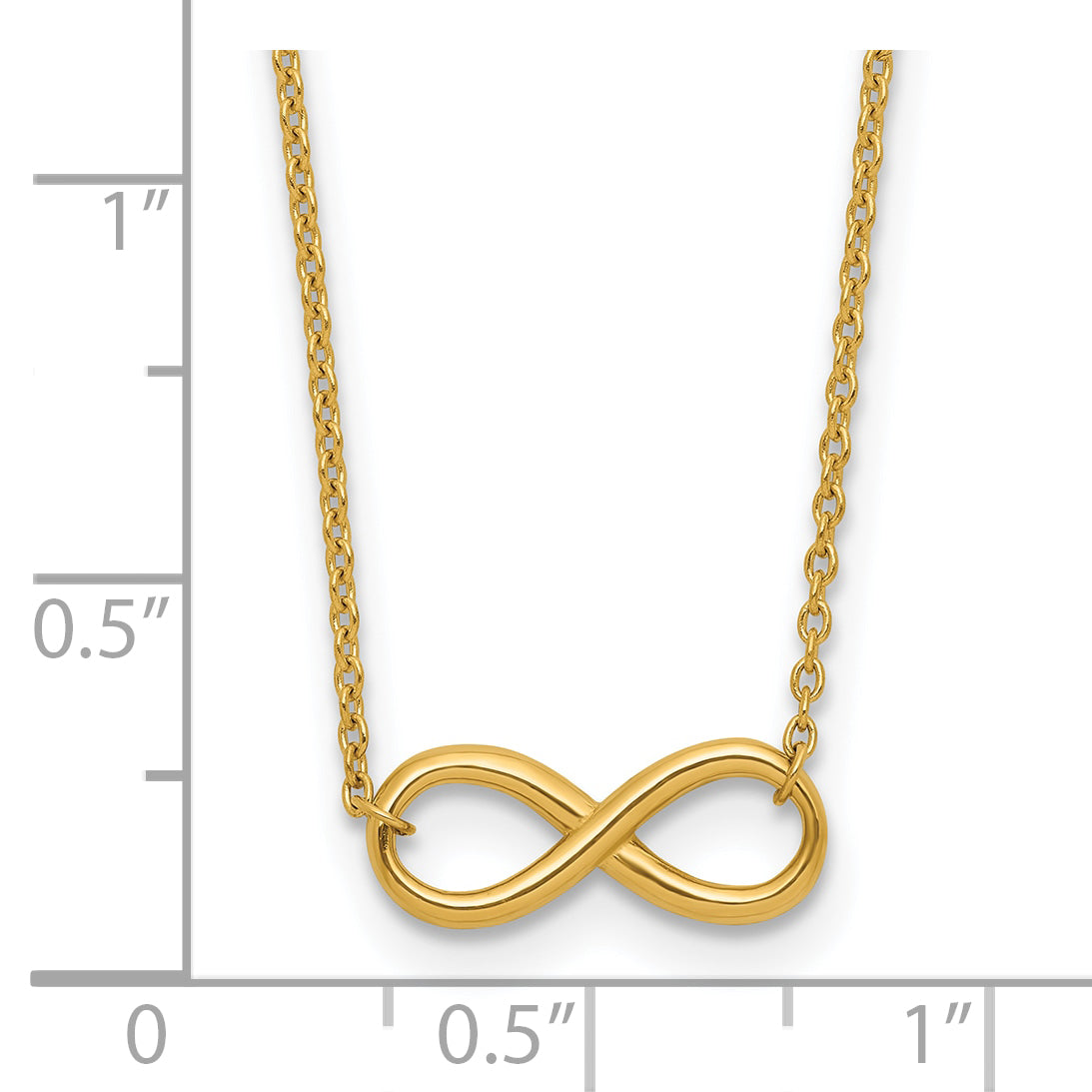 14K Polished Infinity with 2in ext. Necklace