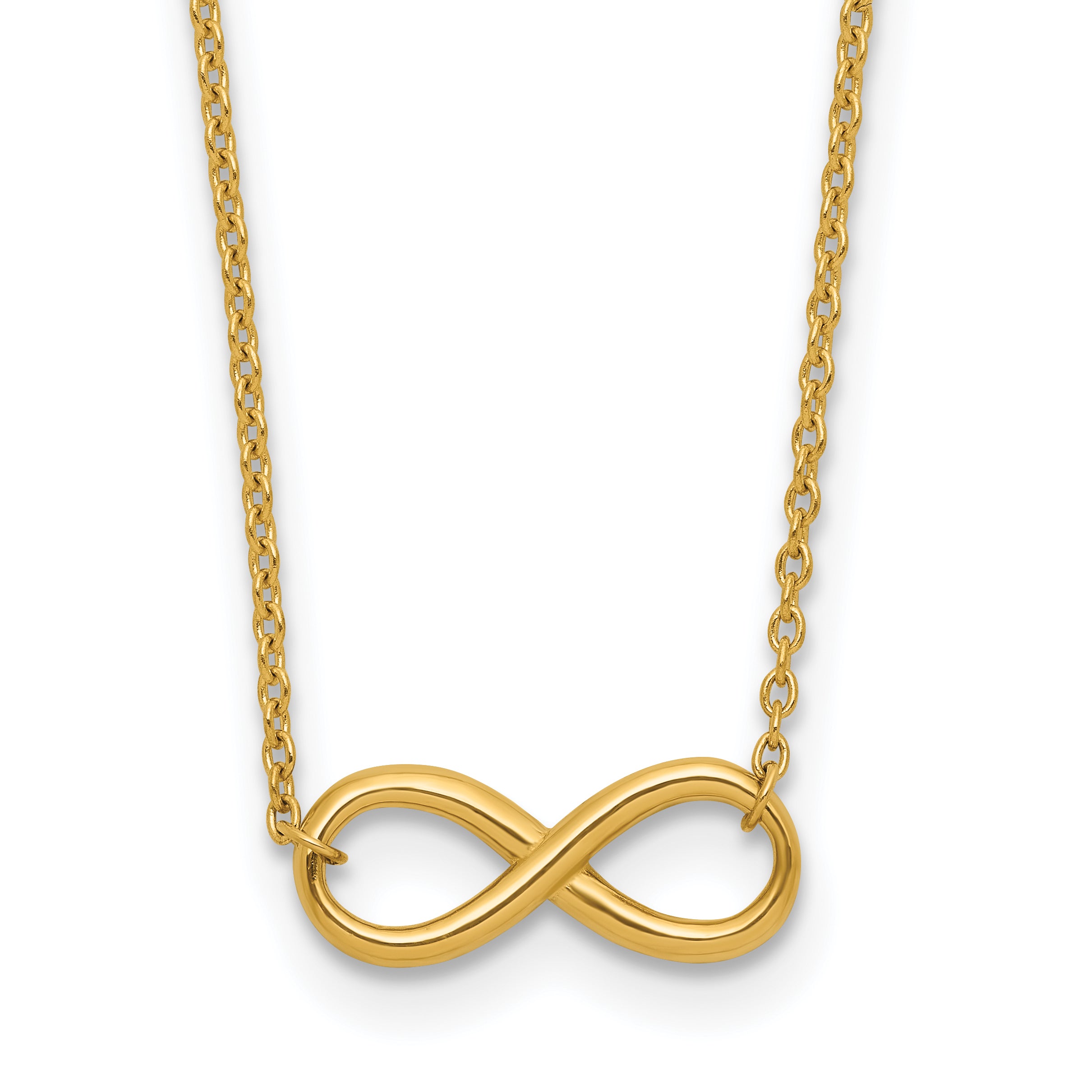 14K Polished Infinity with 2in ext. Necklace Main image