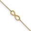 14K Polished Infinity 9 inch Plus 1 inch Extender - Total 10 inch Anklet