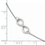 14K White Gold Polished Infinity 9 inch Plus 1 inch Extender - Total 10 inch Anklet
