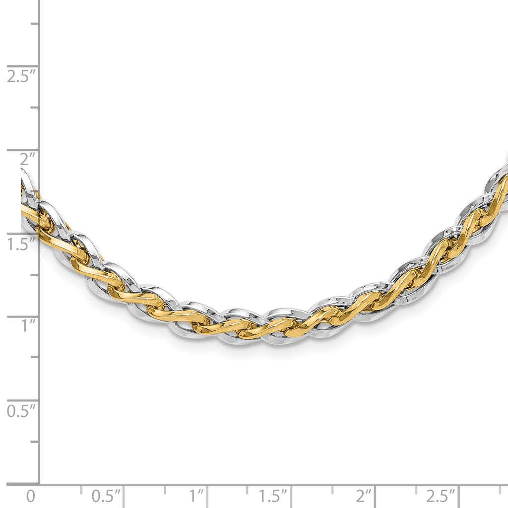 14K Two-tone Polished Fancy Link Necklace