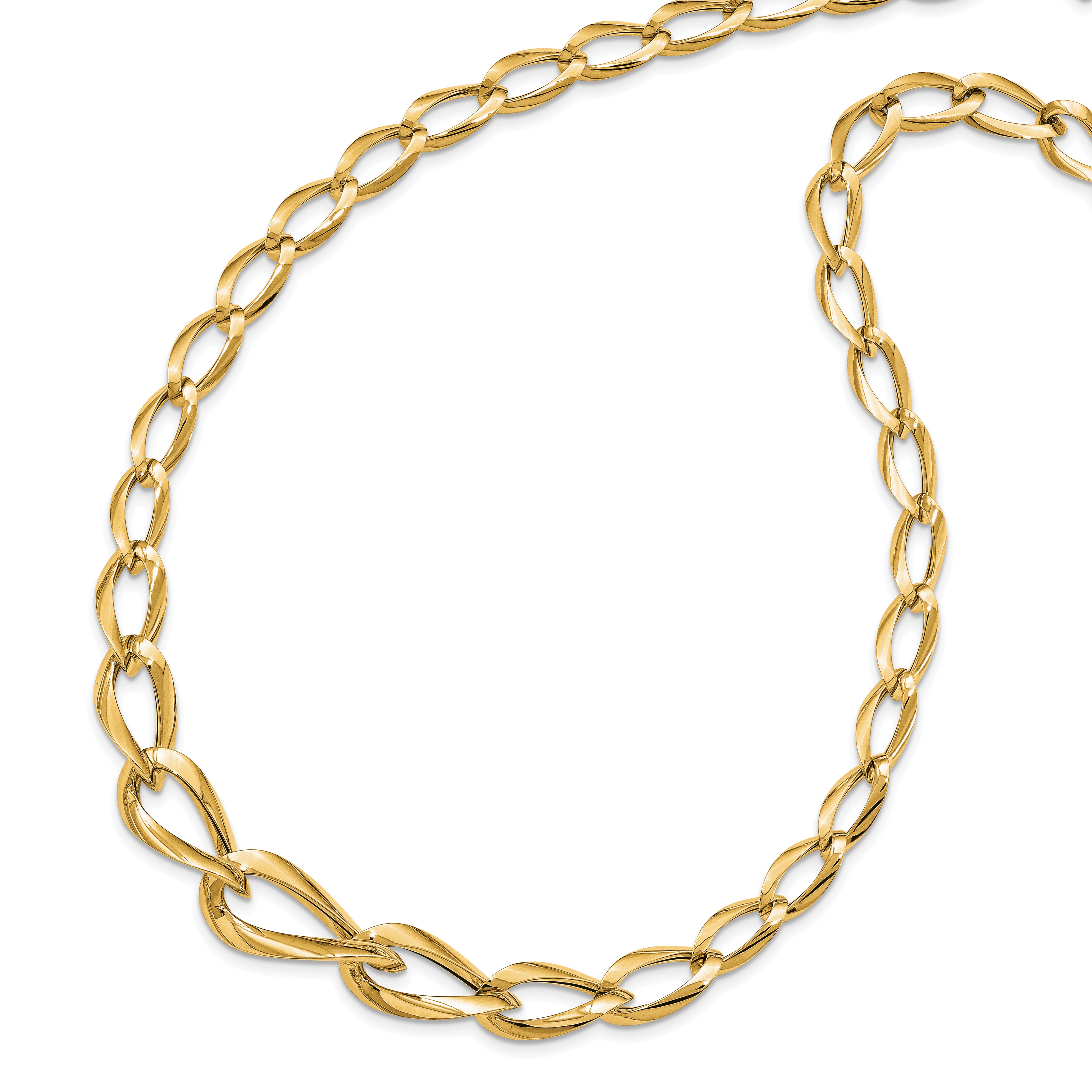 14K Polished Fancy Link Necklace