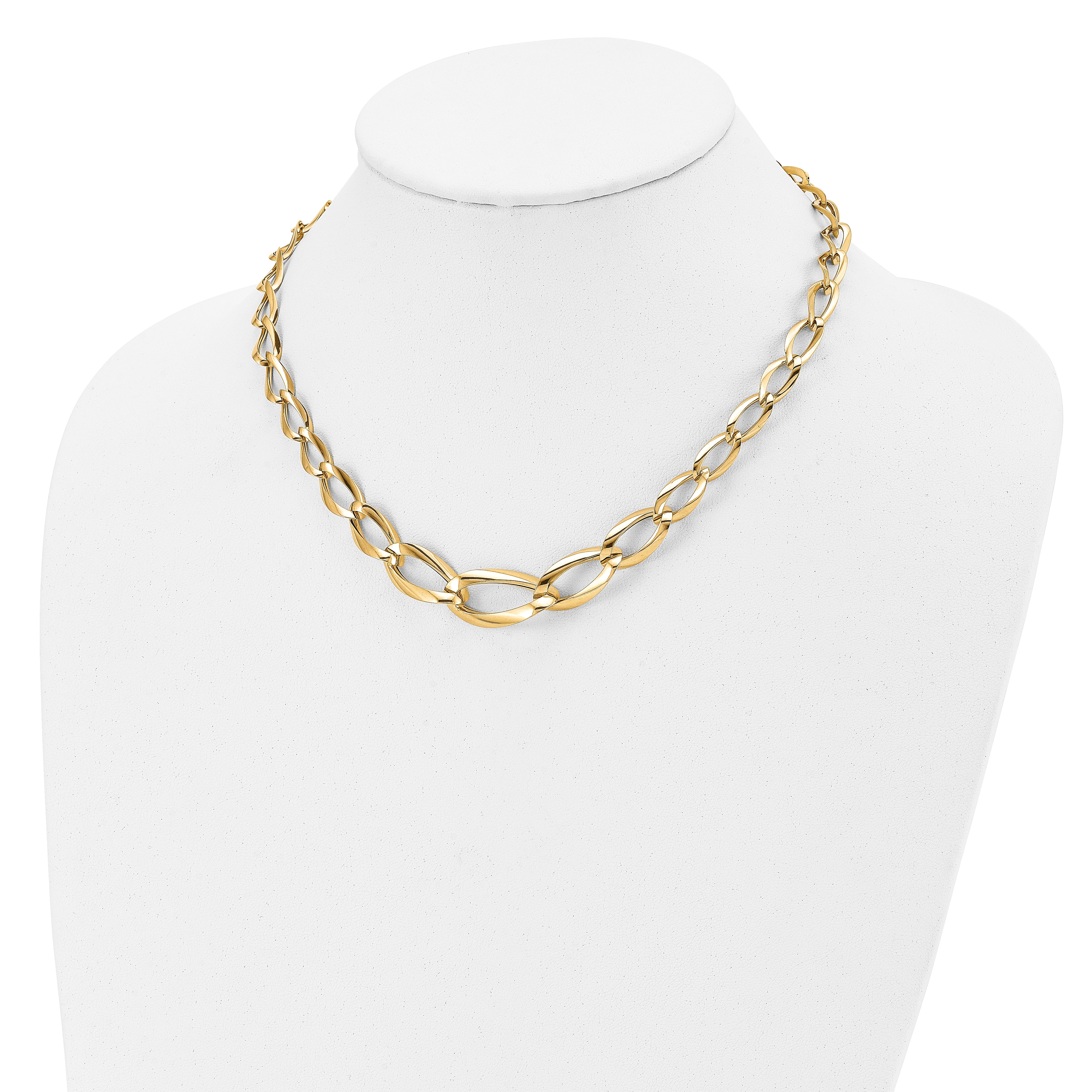 14K Polished Fancy Link Necklace