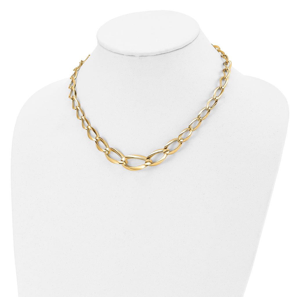 14K Polished Fancy Link Necklace