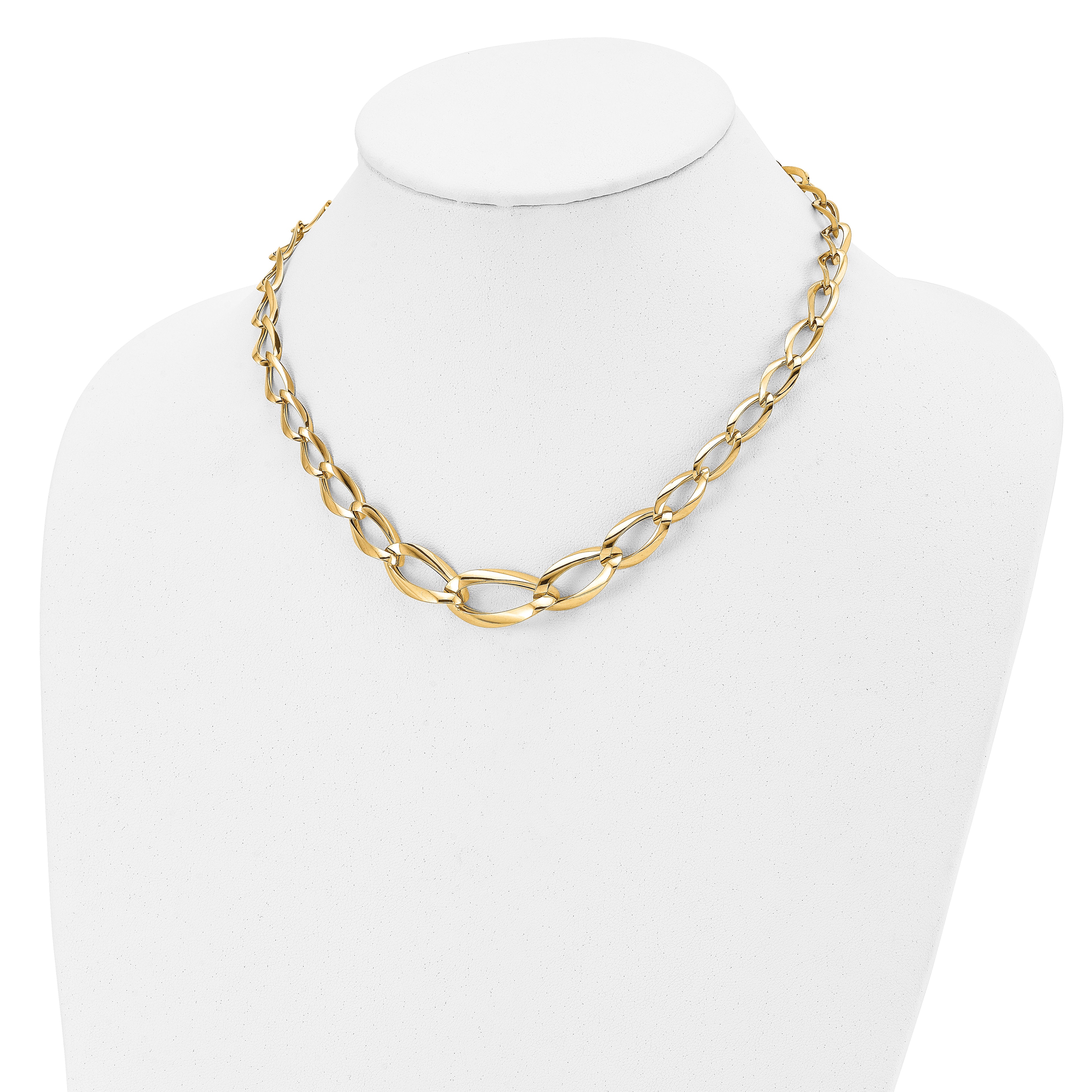 14K Polished Fancy Link Necklace