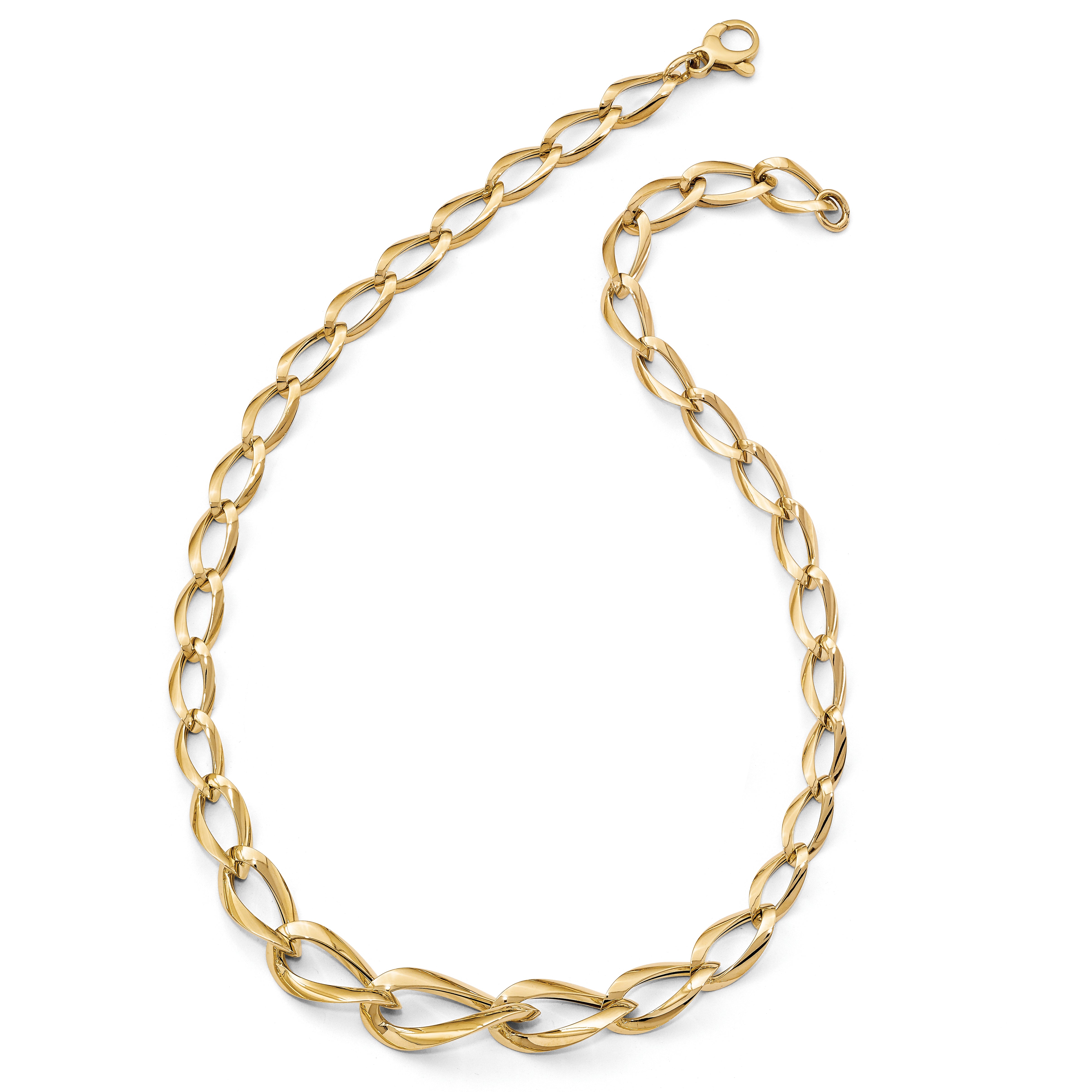 14K Polished Fancy Link Necklace