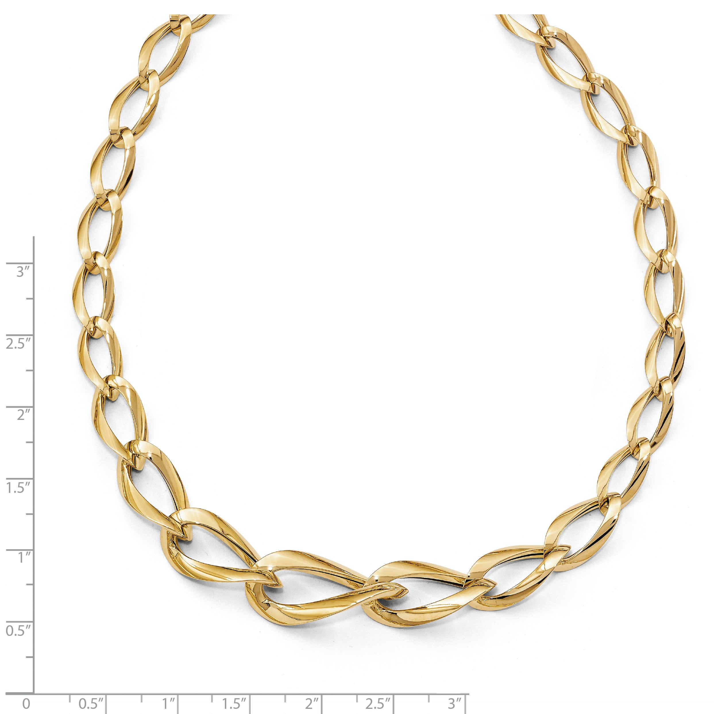 14K Polished Fancy Link Necklace
