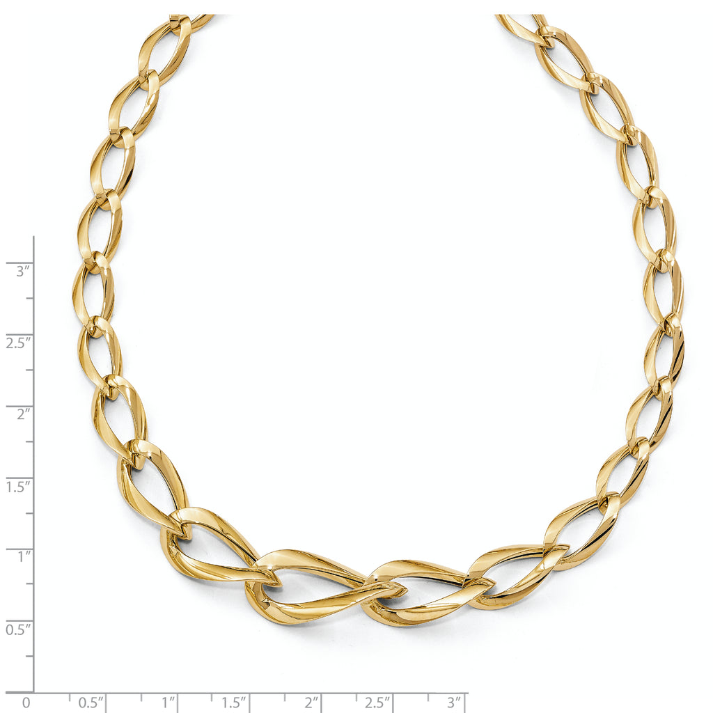 14K Polished Fancy Link Necklace