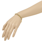 14K Polished and Textured Fancy Link Bracelet
