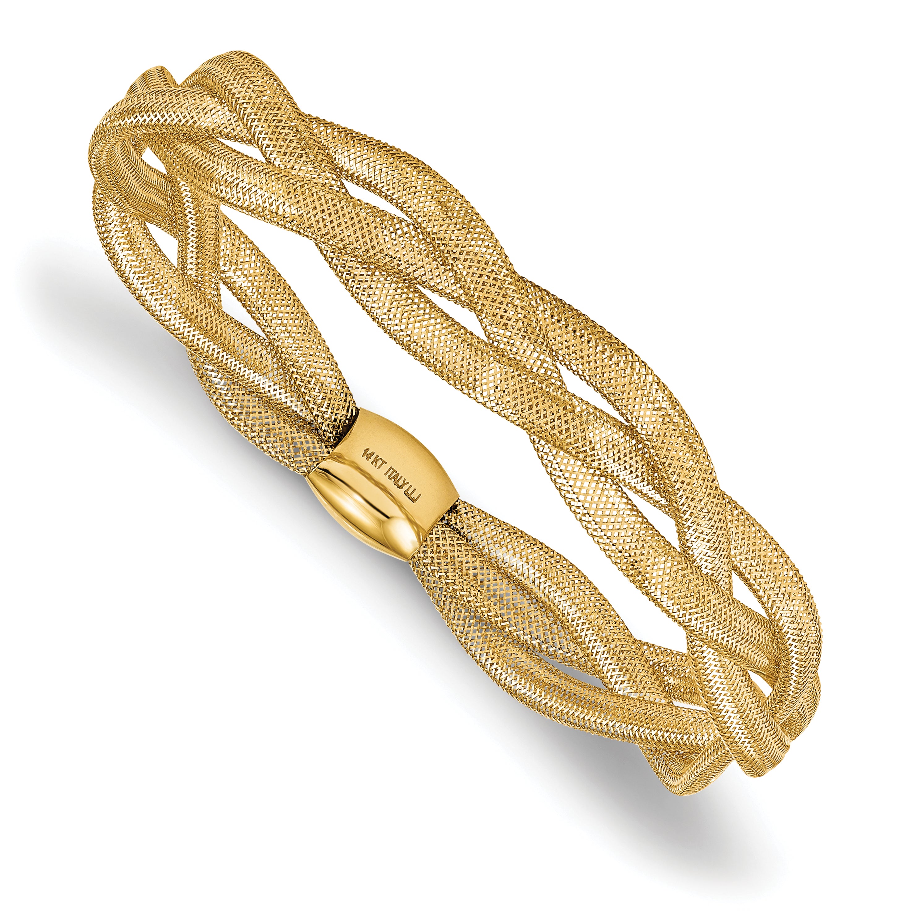Fancy Stretch Bangle Bracelet in 14K Yellow Gold Secondary image