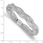 14K w/White Rhodium Plating Fancy Stretch Bangle Bracelet