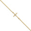14K Polished CZ Cross 1in ext. Bracelet